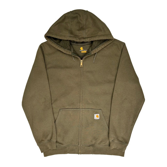 Carhartt Hoodie - Large Khaki Cotton Blend