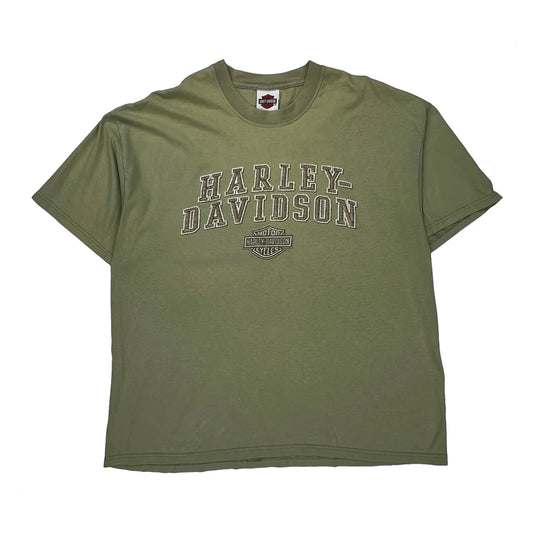 St. Pete Beach, Fl Harley Davidson Graphic T-Shirt - XL Green Cotton