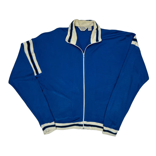 Christian Dior Striped Track Jacket - XL Blue Acrylic