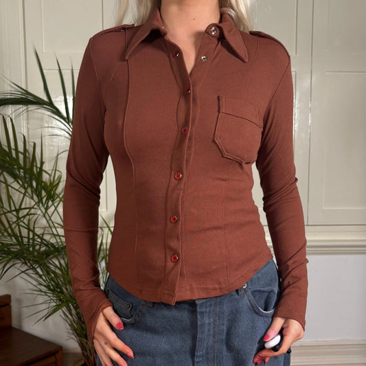 Vintage brown D. Belfort Shirt - womens x-small