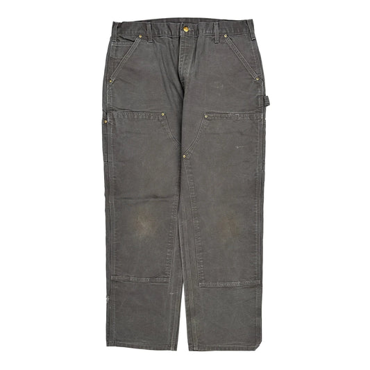 Carhartt Double Knee Carpenter Trousers - 36W 34L Grey Cotton