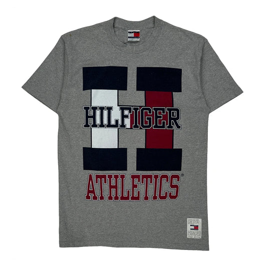 Made In USA Tommy Hilfiger Spellout T-Shirt - XL Grey Cotton