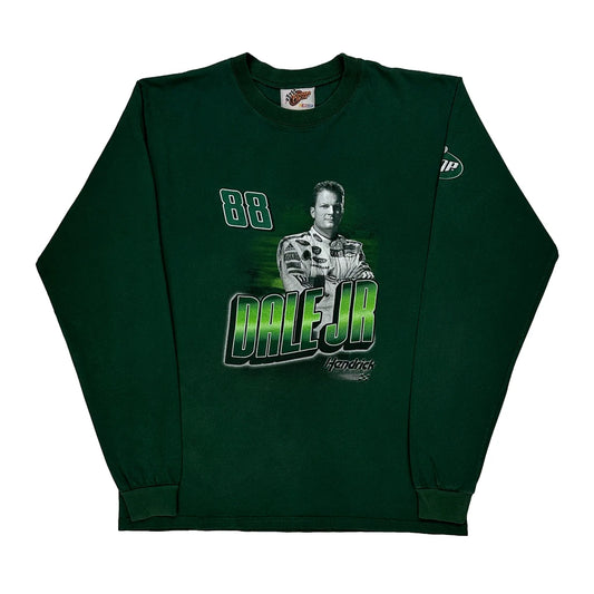 Dale Jr Winners Circle Nascar Long Sleeve T-Shirt - XS Green Cotton