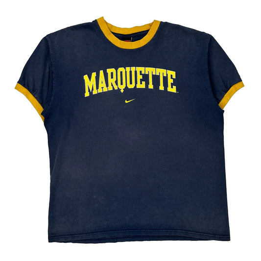 Marquette Nike College T-Shirt - Large Navy Cotton