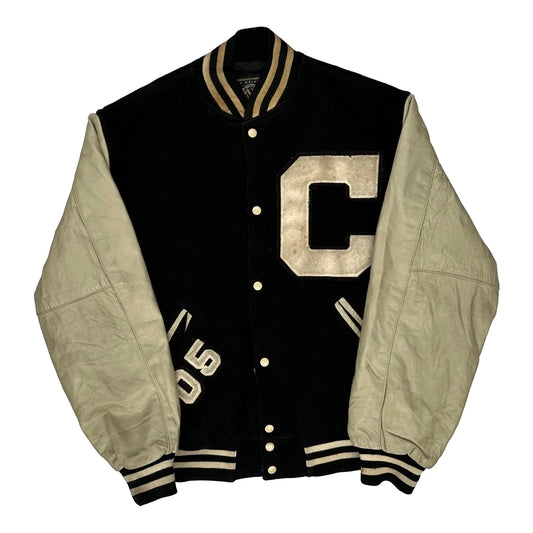 Vintage Thielen Holloway Varsity Jacket - XL Black Wool Blend