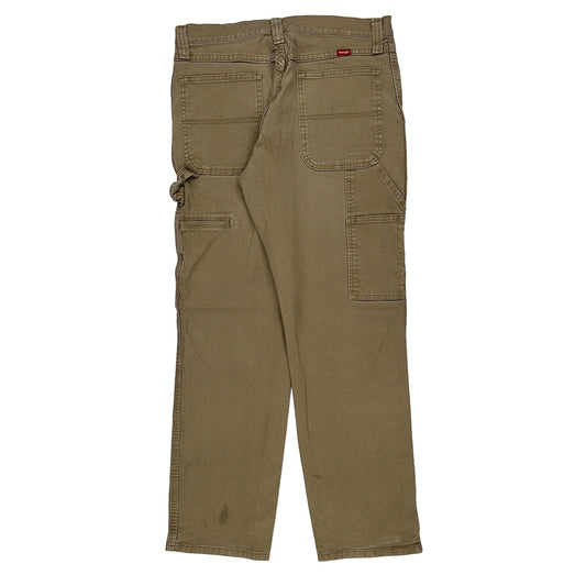 Wrangler Carpenter Trousers - 32W 32L Khaki Cotton