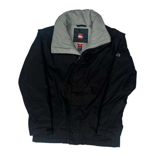 Vintage Quiksilver Waterproof Jacket - Large Black Polyester