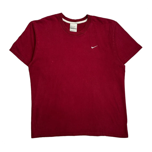 Nike T-Shirt - Large Red Cotton
