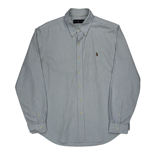 Ralph Lauren Striped Shirt - Large Blue Cotton