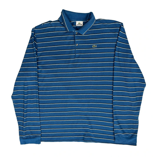 Lacoste Striped Polo Shirt - 3XL Blue Cotton