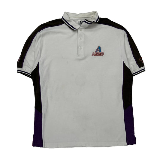 Vintage Diamondbacks Lee Sport Mlb Polo Shirt - Large White Cotton Blend