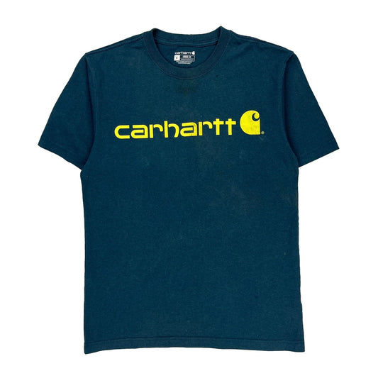 Loose Fit Carhartt Spellout T-Shirt - Small Blue Cotton