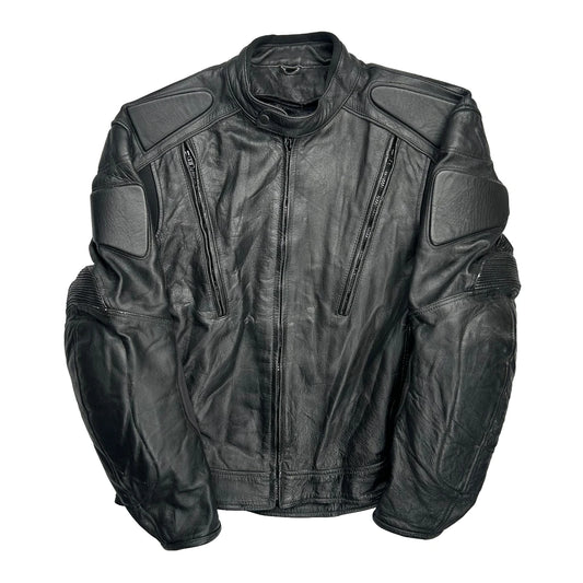 Unbranded Motorcycle Leather Jacket - 2XL Black Leather