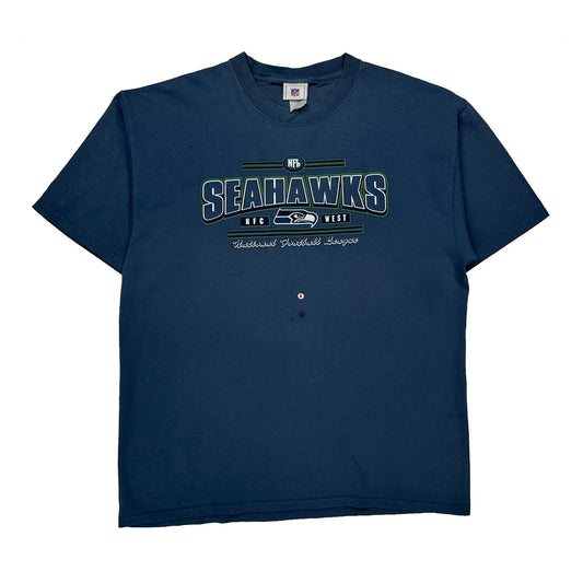 Vintage Seahawks Nfl T-Shirt - Large Blue Cotton