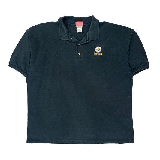 Pittsburgh Steelers Nfl Polo Shirt - XL Black Cotton