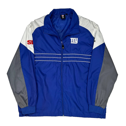 Vintage New York Giants Reebok Football Windbreaker - XL Blue Polyester