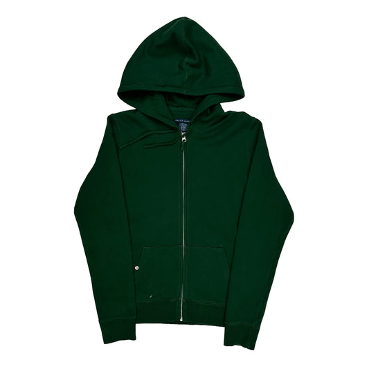 Ralph Lauren Full Zip Hoodie - Large Green Cotton