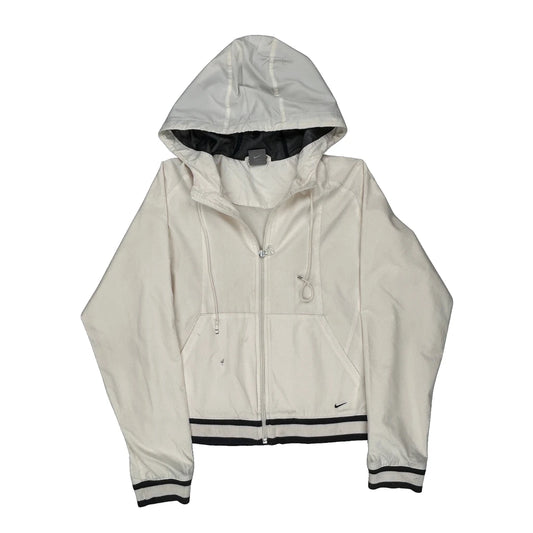 Nike Windbreaker - Large White Polyester