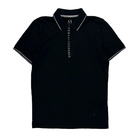 Armani Exchange Polo Shirt - Small Black Cotton