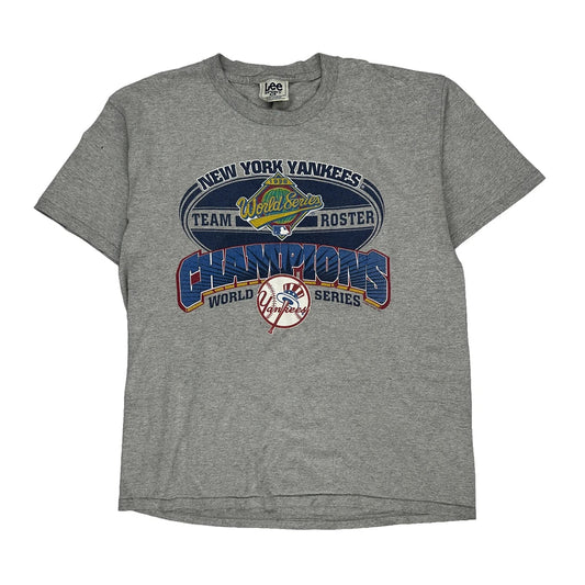 Vintage New York Yankees Lee Sport Mlb T-Shirt - XL Grey Cotton