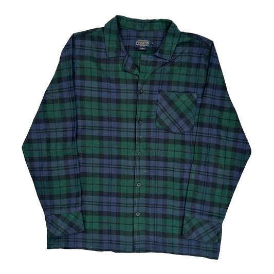 Pendleton Checked Flannel Shirt - Medium Green Cotton