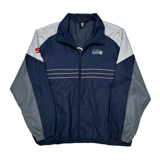 Vintage Seattle Seahawks Reebok Nfl Windbreaker - XL Navy Polyester
