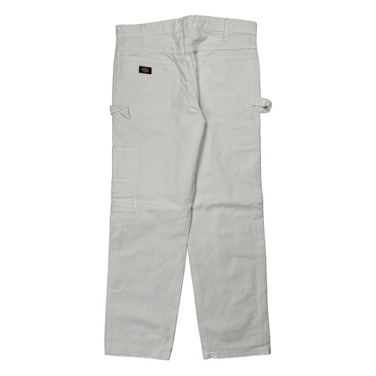Dickies Carpenter Trousers - 34W 32L White Cotton