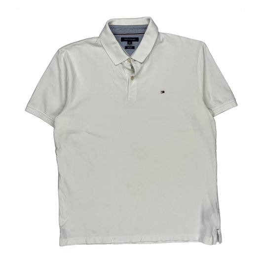 Tommy Hilfiger Slim Fit Polo Shirt - XL White Cotton
