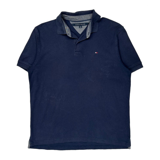 Tommy Hilfiger Polo Shirt - Large Navy Cotton