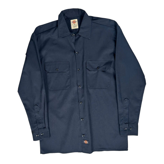 Dickies Shirt - Small Navy Polyester Blend