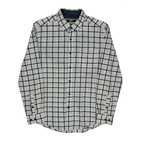 Tommy Hilfiger Checked Shirt - Large Cream Cotton