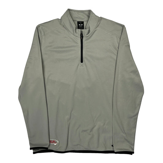 Vintage Oakley 1/4 Zip - XL Grey Polyester