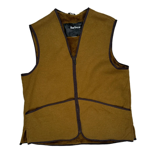 Vintage Barbour Liner Gilet - Large Brown Wool