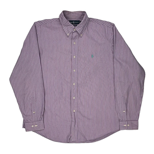 Ralph Lauren Striped Shirt - XL Purple Cotton