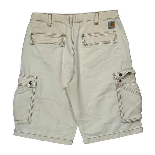 Carhartt Cargo Shorts - 32W 12L Beige Cotton