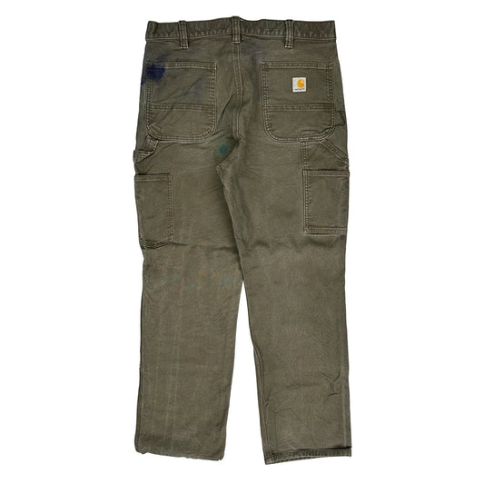 Vintage Carhartt Double Knee Carpenter Trousers - 34W 29L Khaki Cotton