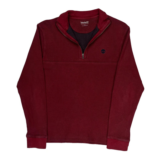Timberland 1/4 Zip - Small Red Cotton
