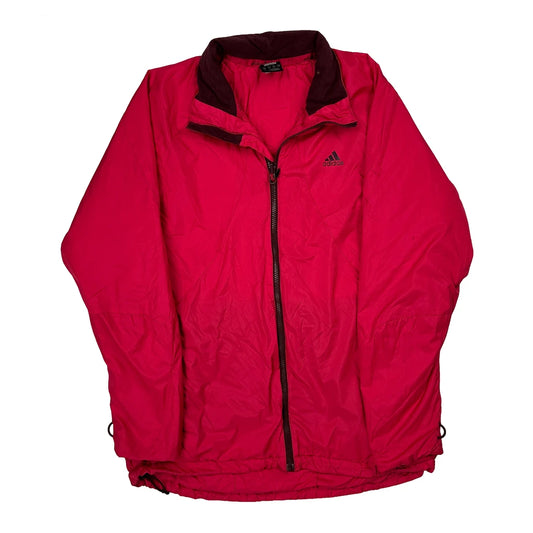Vintage Adidas Windbreaker - Large Red Polyester