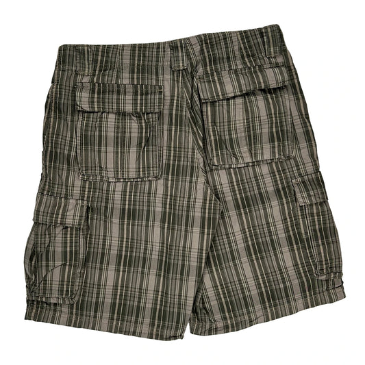 Lee Checked Cargo Shorts - 36W 10L Grey Cotton