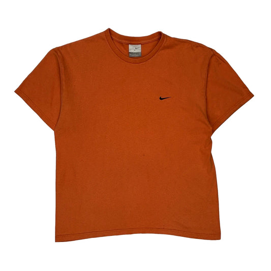 Nike T-Shirt - Medium Orange Cotton