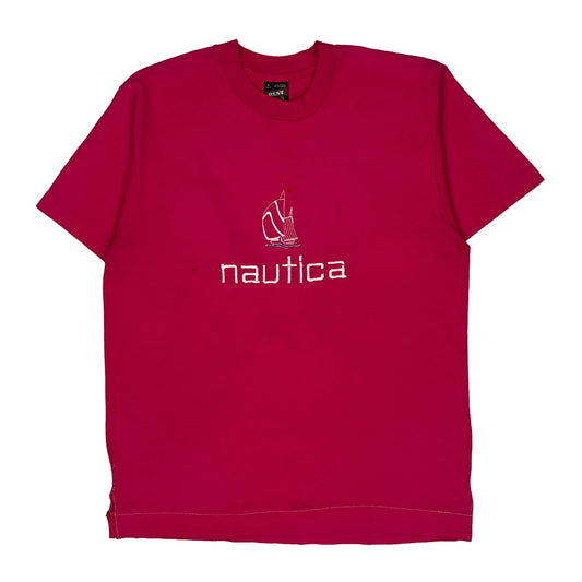 Nautica Fruit Of The Loom Single Stitch T-Shirt - Large Red Cotton Blend