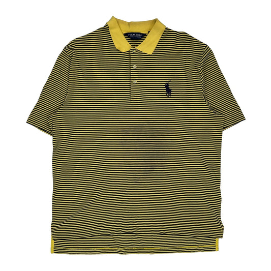 Polo By Ralph Lauren Striped Polo Shirt - Large Yellow Cotton