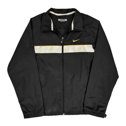 Nike Striped Track Jacket - Medium Black Nylon