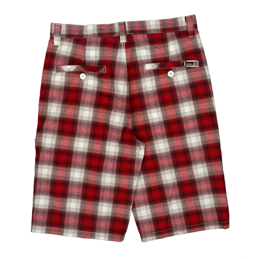Southpole Checked Shorts - 36W 11L Red Cotton