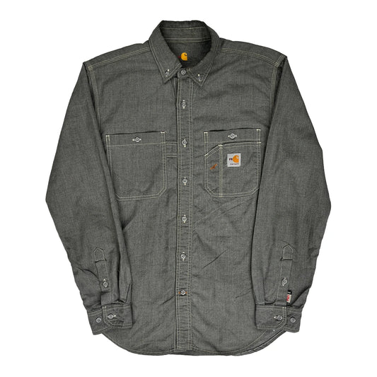 Flame Resistant Carhartt Shirt - Small Grey Cotton Blend