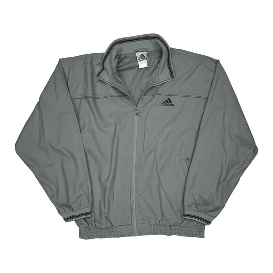 Vintage Adidas Track Jacket - Large Grey Polyester