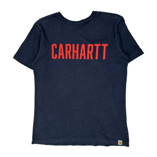 Relaxed Fit Carhartt Spellout T-Shirt - Medium Navy Cotton
