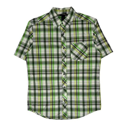 Marmot Checked Short Sleeve Shirt - Medium Green Cotton