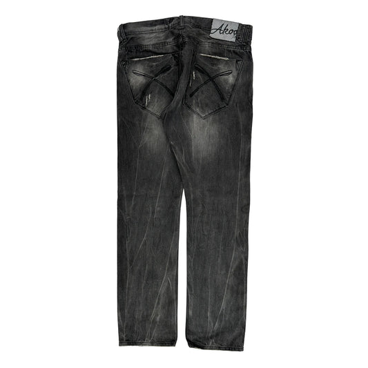 Hip Hop Akoo Jeans - 34W 32L Grey Cotton