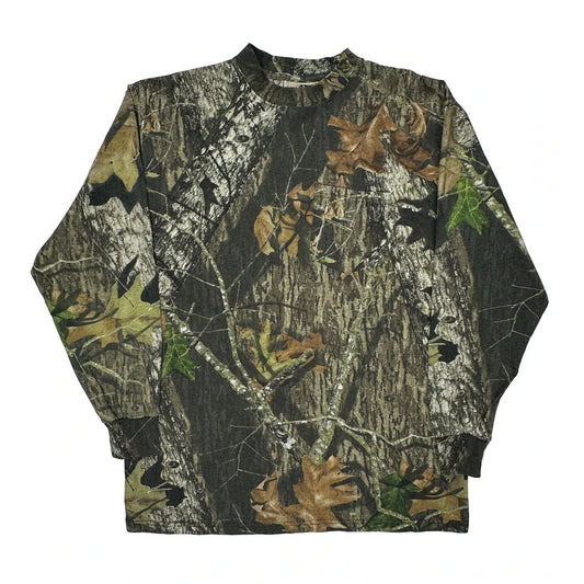 Vintage Mossy Oak Camo Long Sleeve T-Shirt - Large Camo Cotton